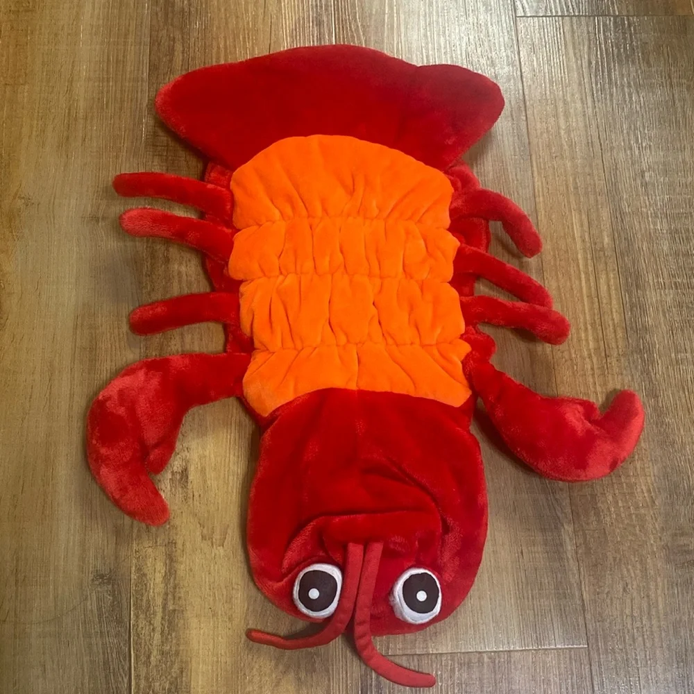 Pup crew red & orange lobster Halloween costume for a dog size M/L